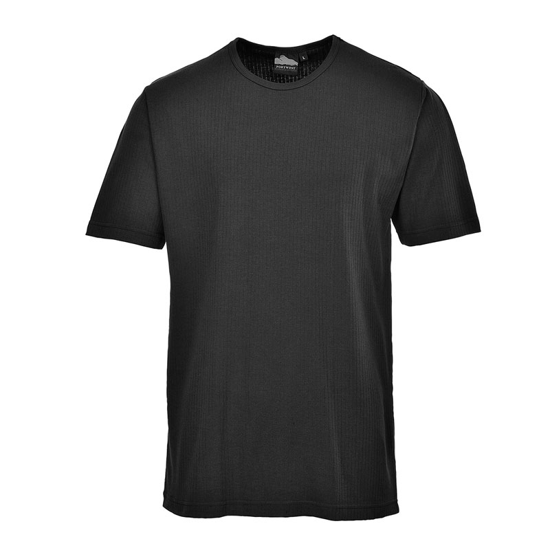 Thermal T-Shirt Short Sleeve - Black - L R