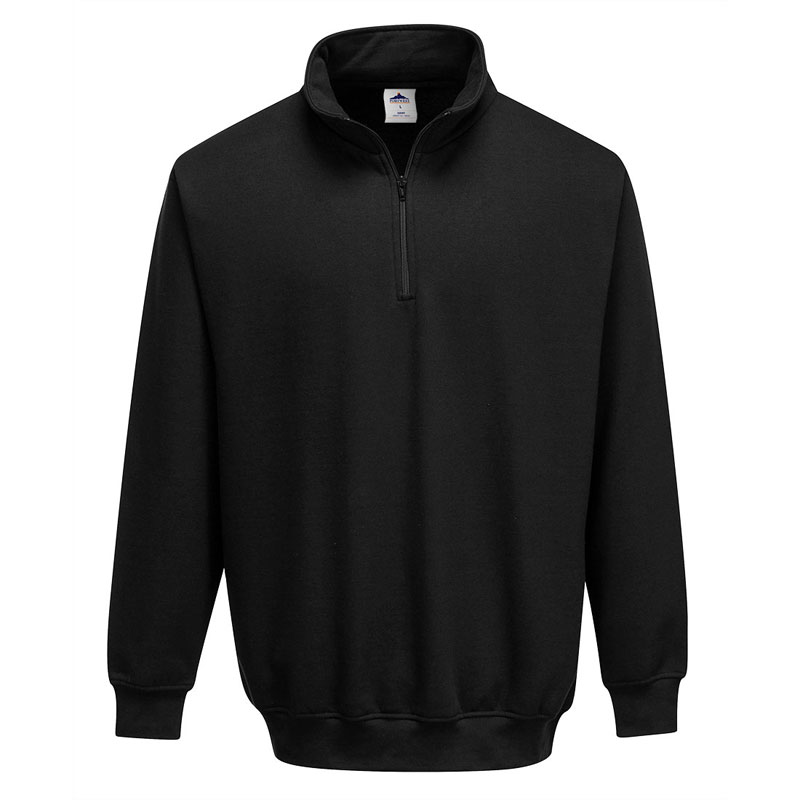 Sorrento Zip Neck Sweatshirt - Black - L R