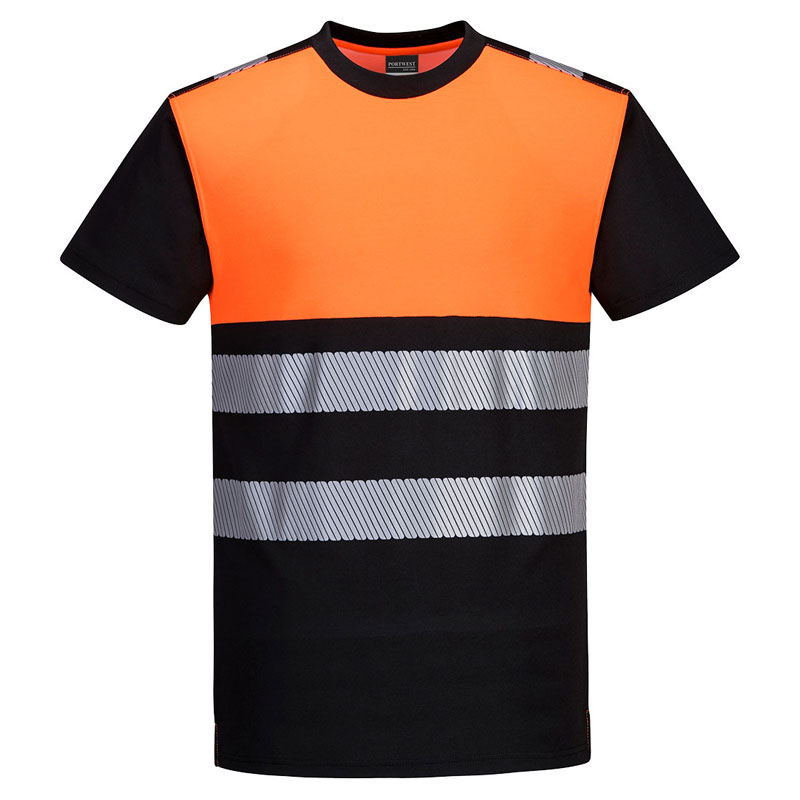 PW3 Hi-Vis Class 1 T-Shirt - Black/Orange - 4XL O