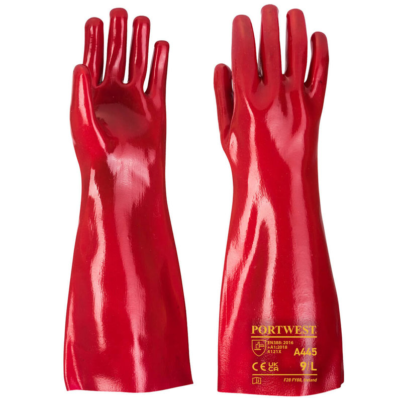 PVC Gauntlet - Red - XL R