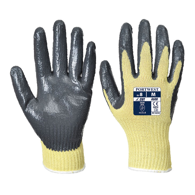 Cut 3 Nitrile Grip Glove - Yellow/Grey - XL Y