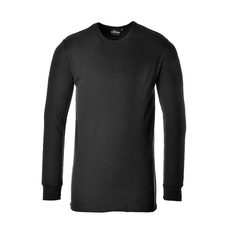 Thermal T-Shirt Long Sleeve - Black - L R