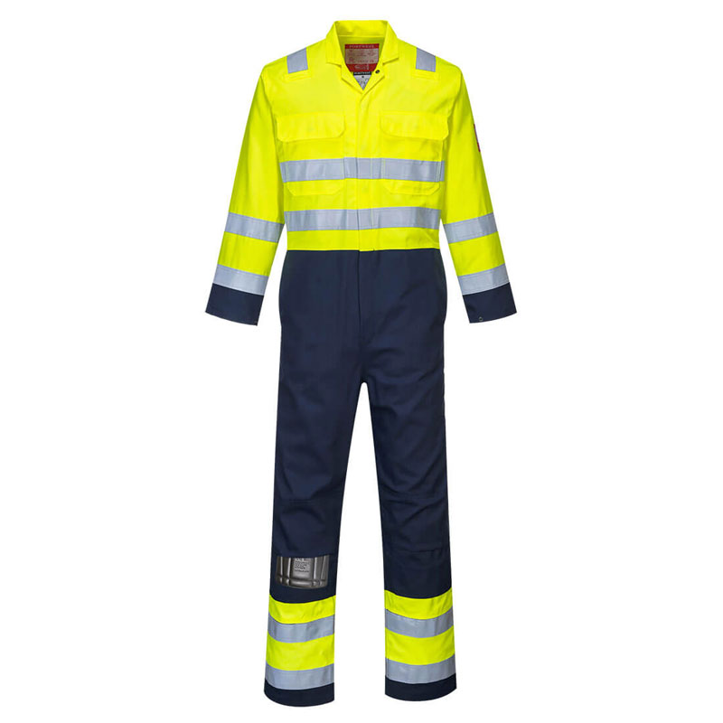 Hi-Vis Anti-Static Bizflame Pro Coverall - Yellow/Navy - 4XL R