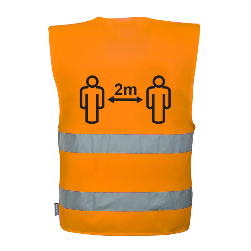 Hi-Vis Social Distancing Vest 2m - Orange - 4X/5X R