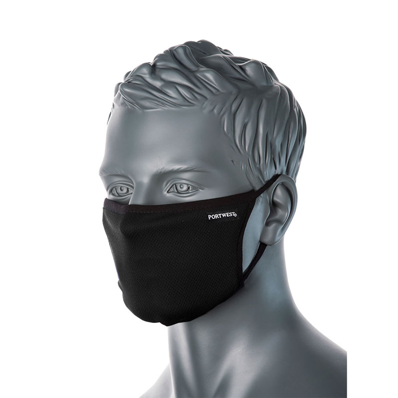 3-Ply Fabric Face Mask (Pk25) - Black - S R