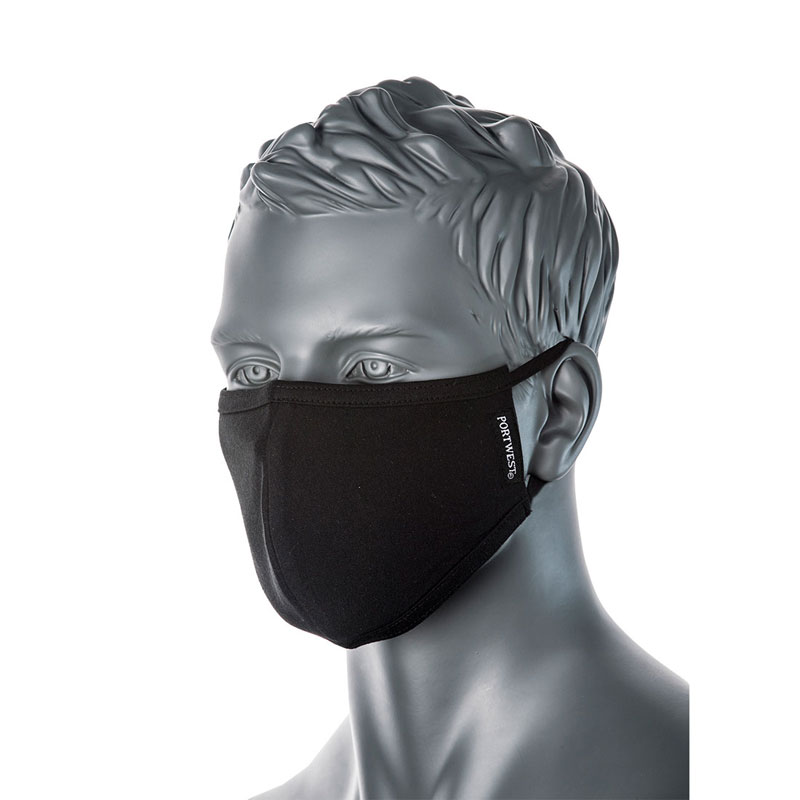 2-Ply Anti-Microbial Fabric Face Mask (Pk25) - Black -  R