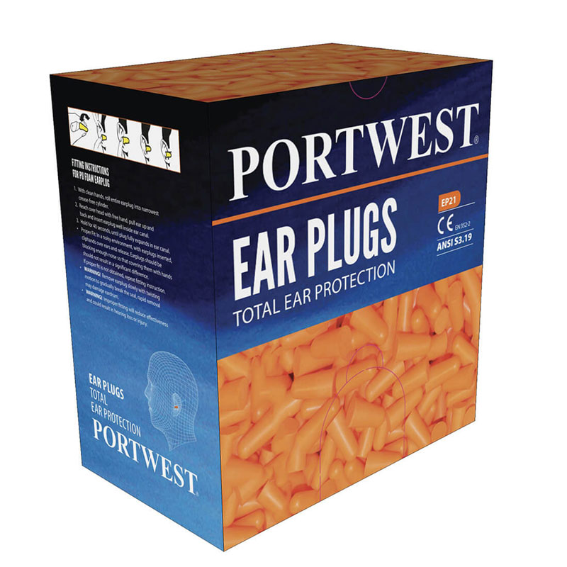 Ear Plug Dispenser Refill Pack ( 500 pairs )  - Orange -  R