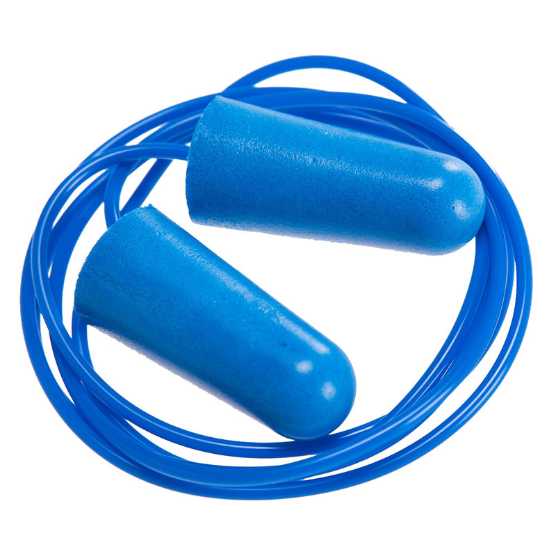 Detectable Corded PU Ear Plug (200 pairs) - Blue -  U