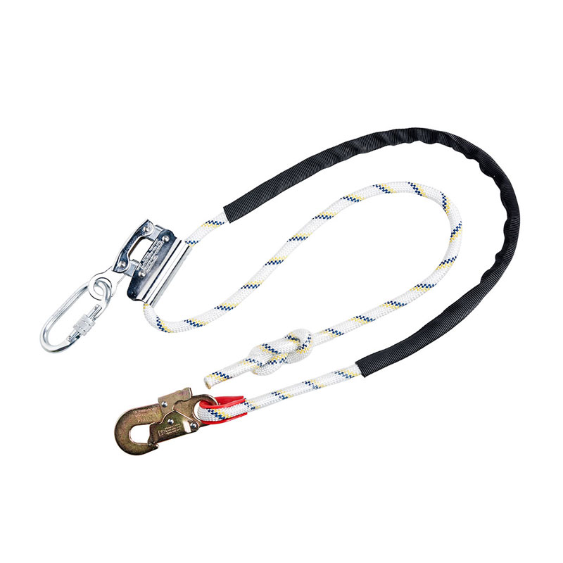 Work Positioning Lanyard with Grip Adjuster - White -  R