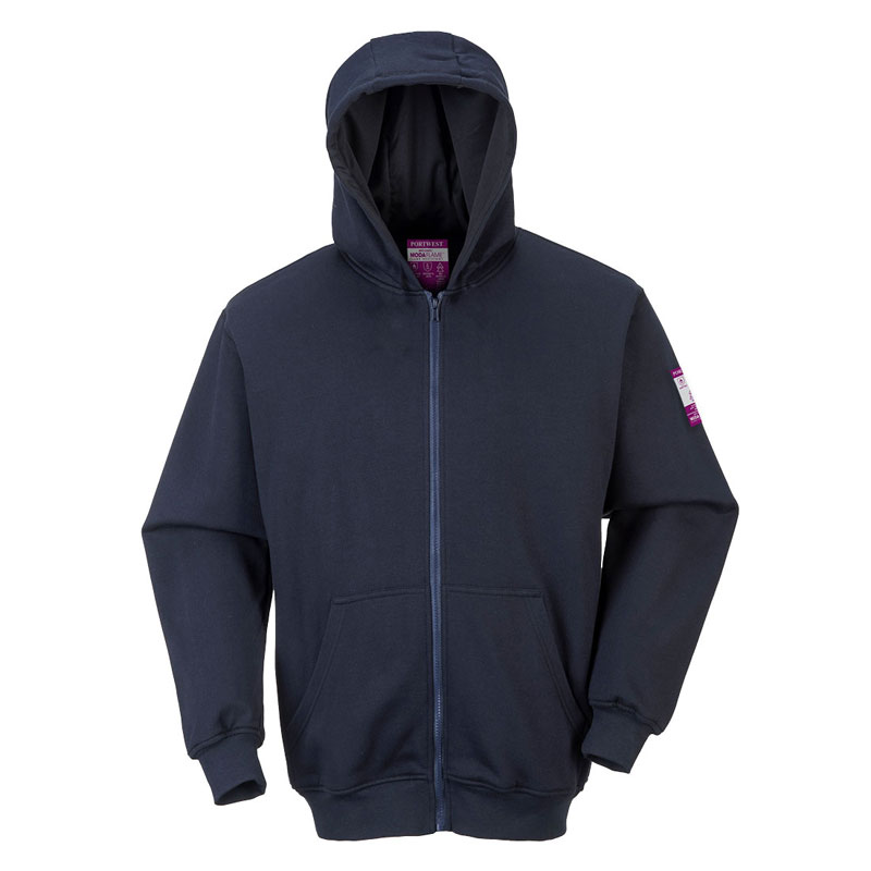 FR Zip Front Hooded Sweatshirt - Navy - 4XL R
