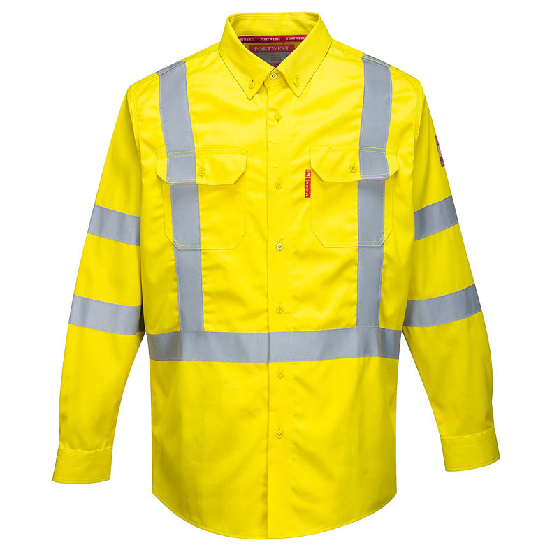 Bizflame 88/12 FR Hi-Vis Shirt - Yellow - L R
