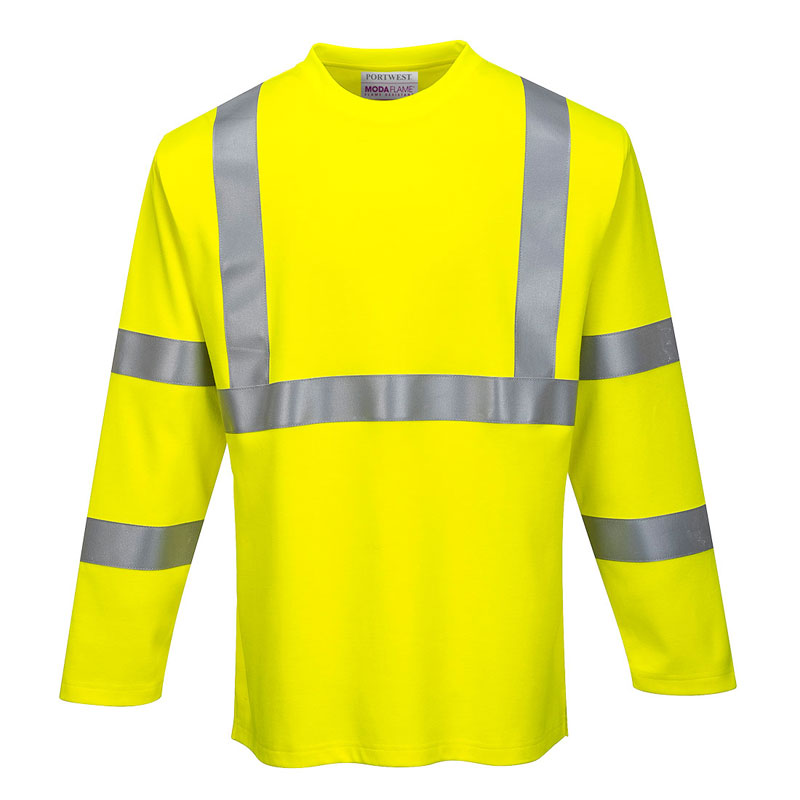 FR Hi-Vis Long Sleeve T-Shirt - Yellow - L R