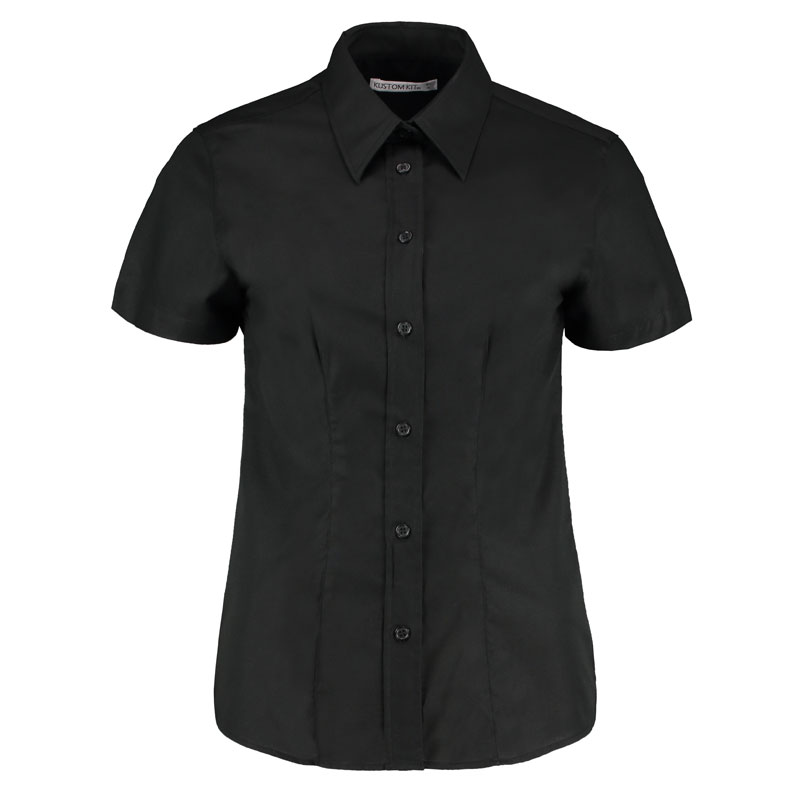 Women's workplace Oxford blouse short-sleeved (tailored fit)