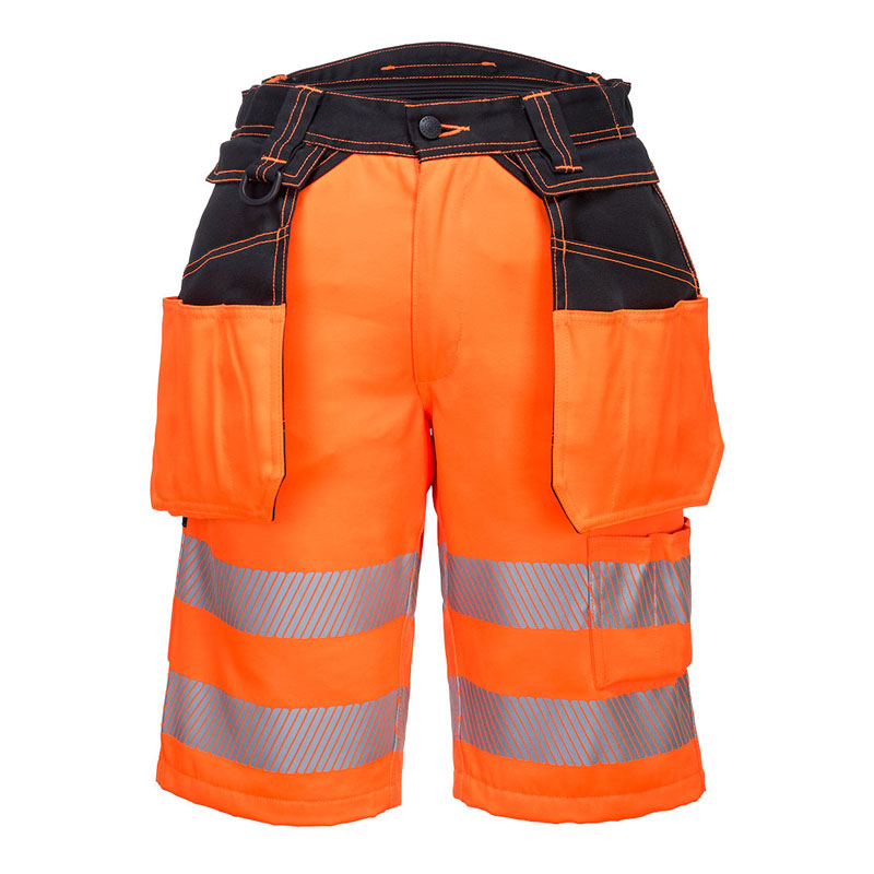 PW3 Hi-Vis Holster Shorts - Orange/Black - 30 R