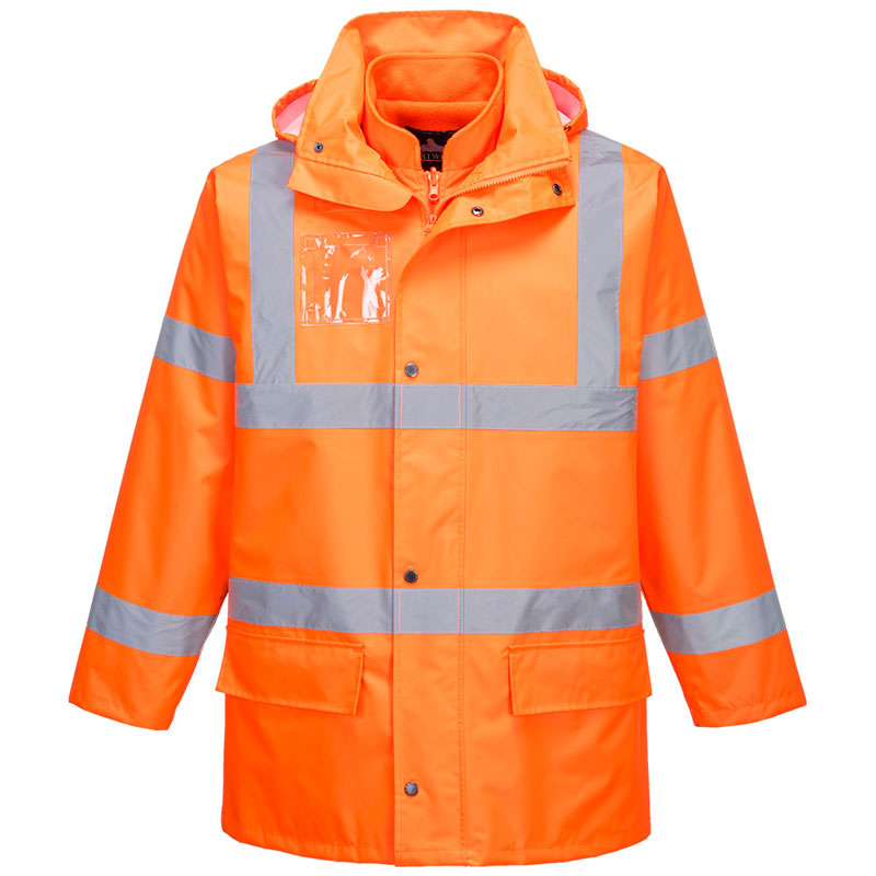Hi-Vis Essential 5-in-1 Jacket - Orange - L R