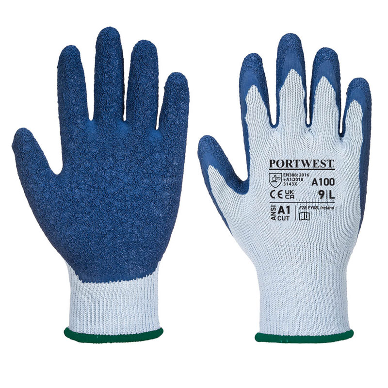 Grip Glove - Latex - Grey/Blue - L R