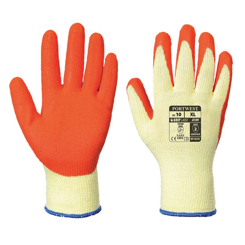 Grip Glove (with retail bag) - Orange - L R