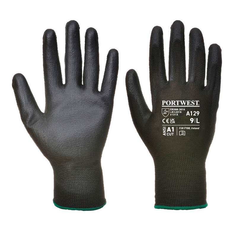 PU Palm Glove (12 Pack) - Black - L R
