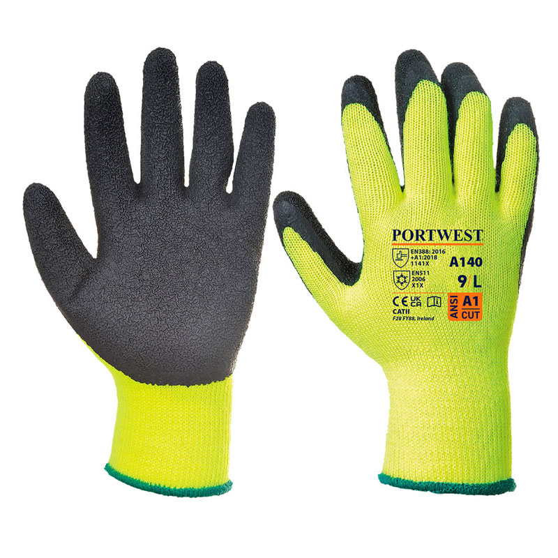 Thermal Grip Glove - Latex - Black - L R