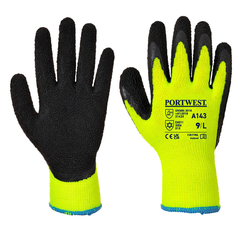 Thermal Soft Grip Glove - Yellow/Black - L R