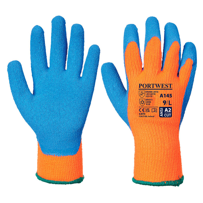 Cold Grip Glove - Orange/Blue - L L