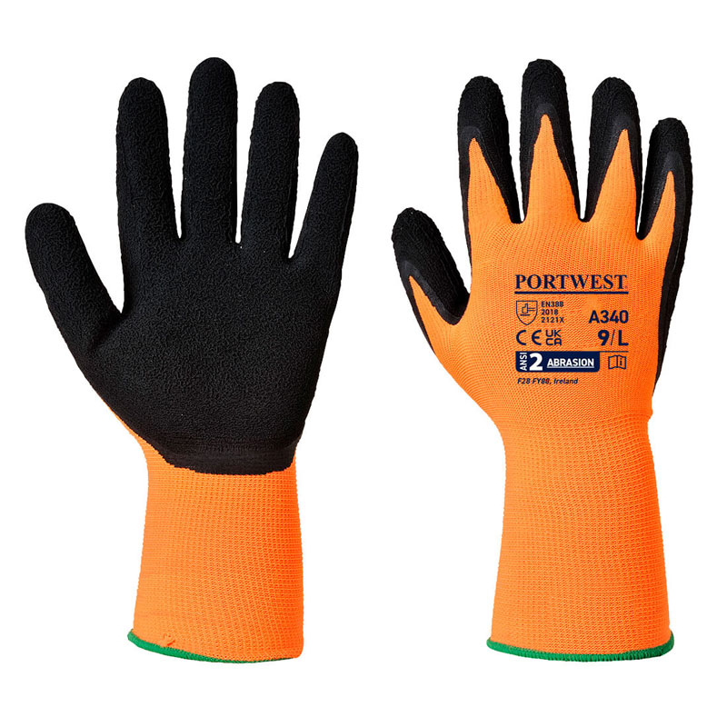 Hi-Vis Grip Glove - Latex - Orange/Black - L B