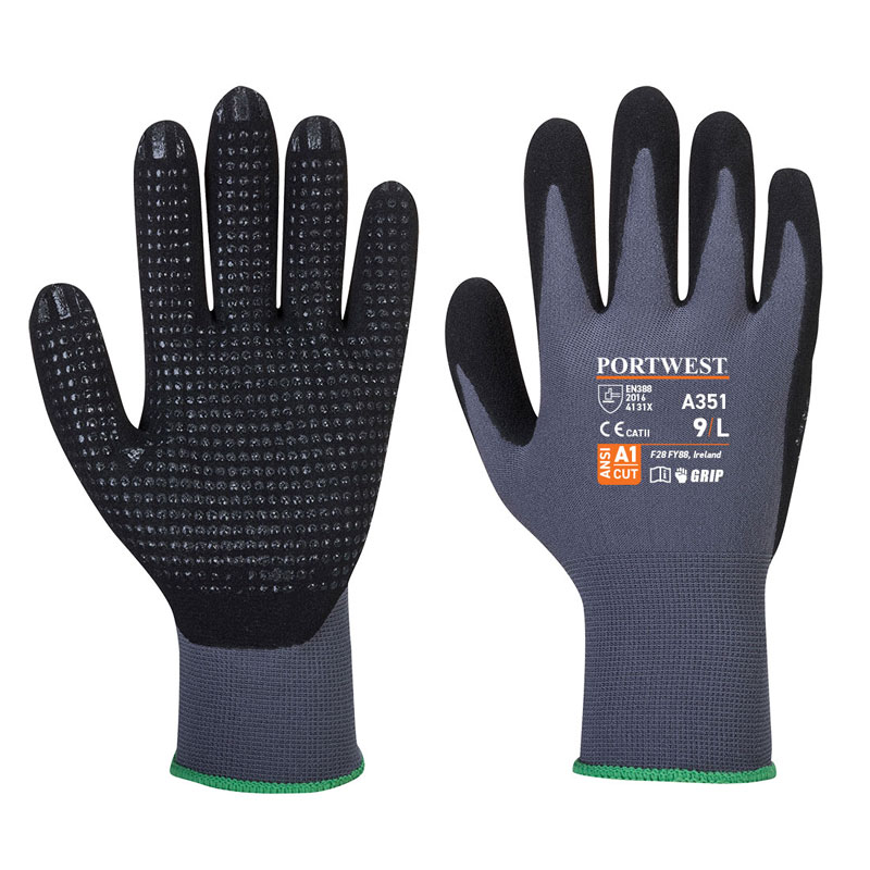 DermiFlex Plus Glove - Grey/Black - L R