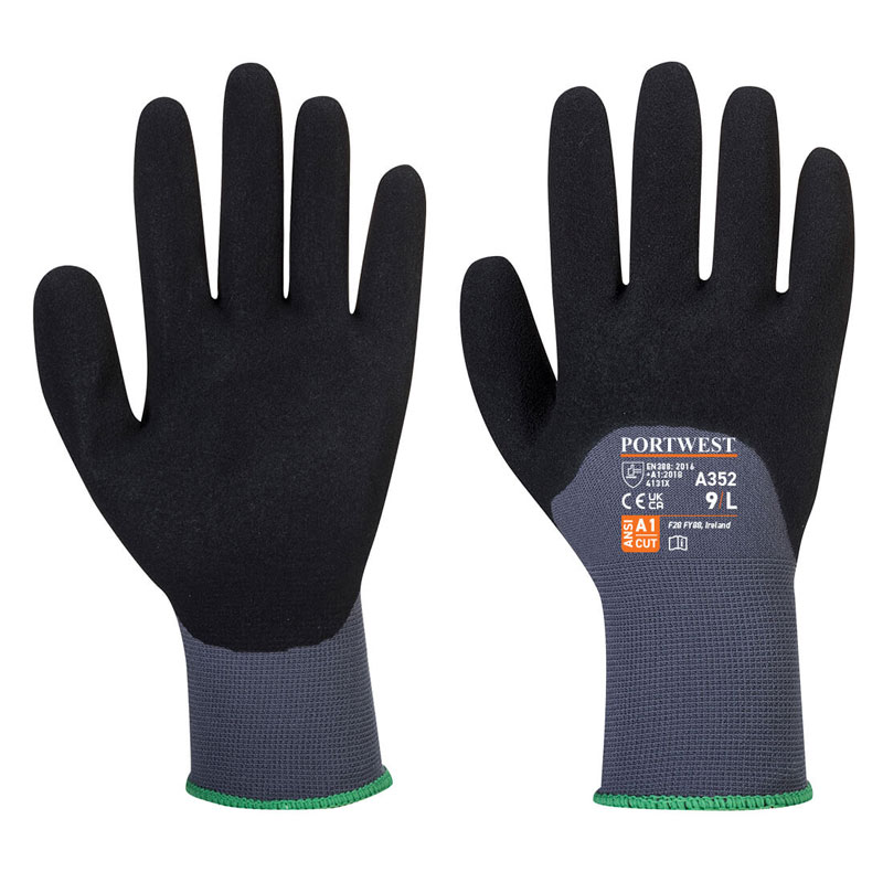DermiFlex Ultra Glove - Grey/Black - L R