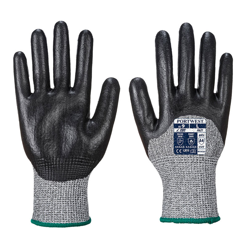 Cut 3/4 Nitrile Foam Glove - Black - L R