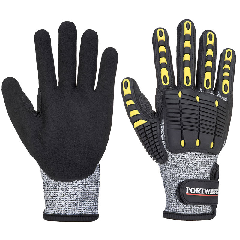 Anti Impact Cut Resistant Glove - Grey/Black - L R