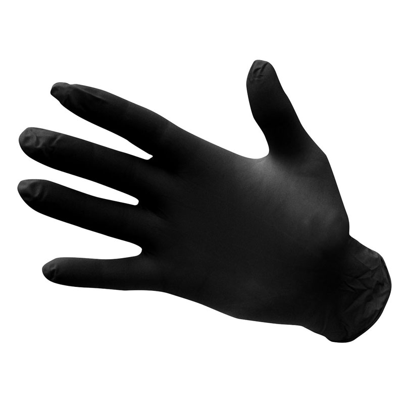 Powder Free Nitrile Disposable Glove - Black - L R