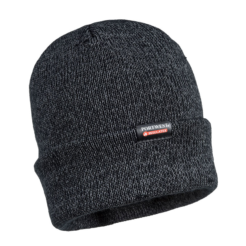Reflective Knit Cap, Insulatex Lined - Black -  R