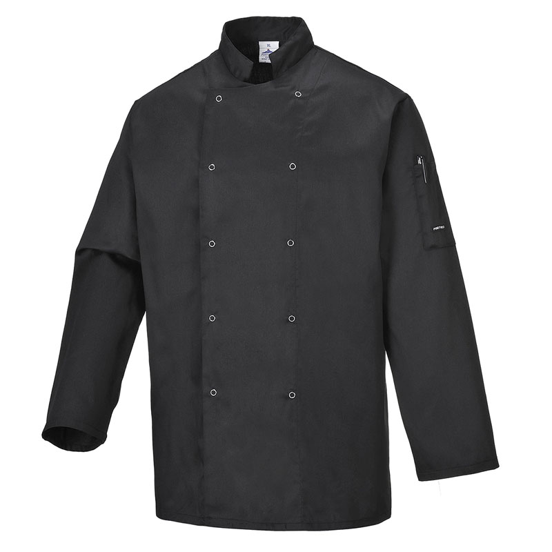 Suffolk Chefs Jacket - Black - L R