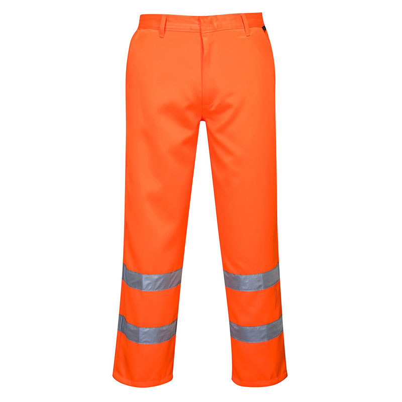 Hi-Vis Poly-cotton Trousers - Orange - L R
