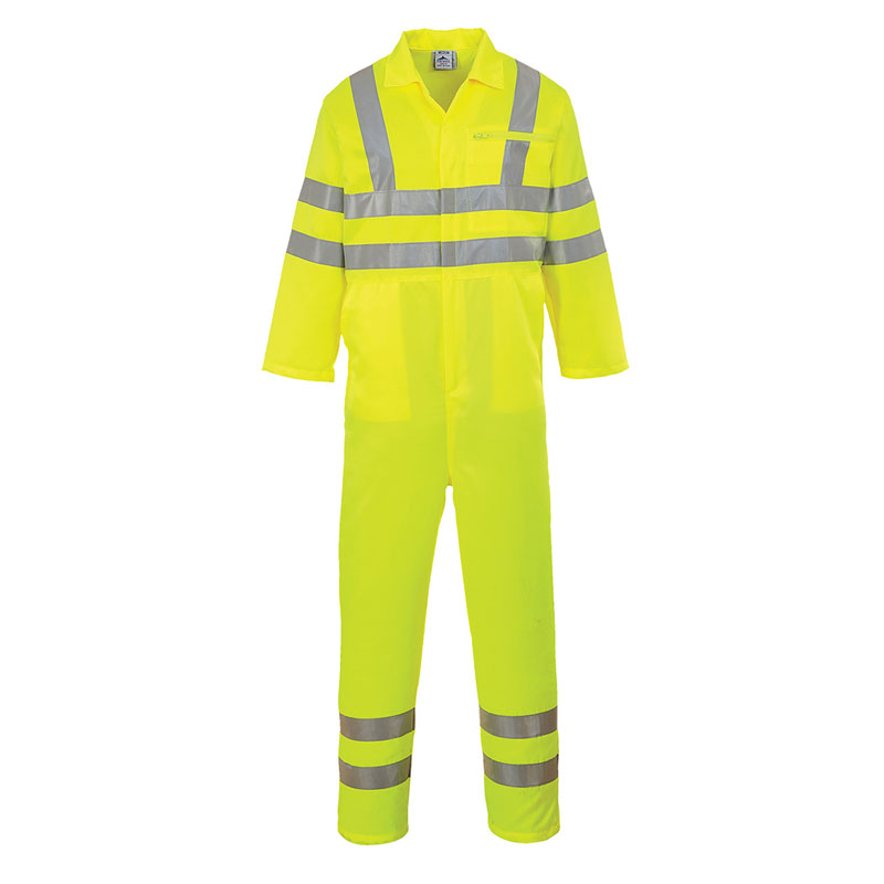 Hi-Vis Poly-cotton Coverall - Yellow - L R