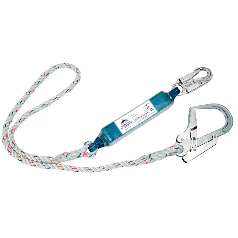 Single Lanyard With Shock Absorber - White -  R