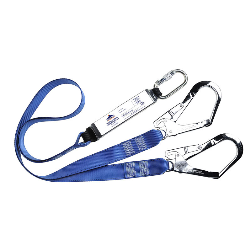 Double Webbing Lanyard With Shock Absorber - Royal Blue -  R