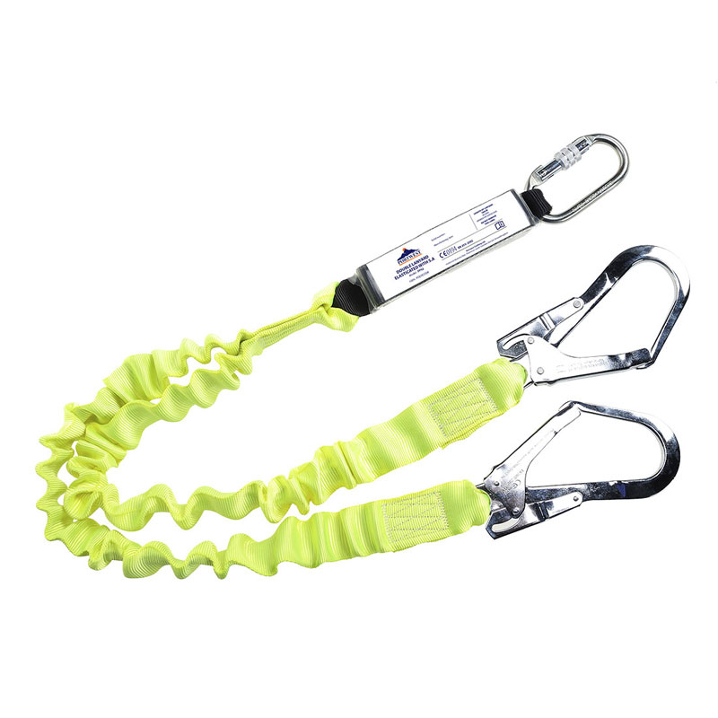 Double Elasticated Lanyard With Shock Absorber - Yellow -  R