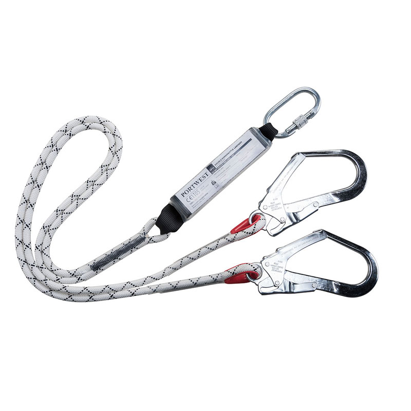 Double Kernmantle Lanyard With Shock Absorber - White -  R
