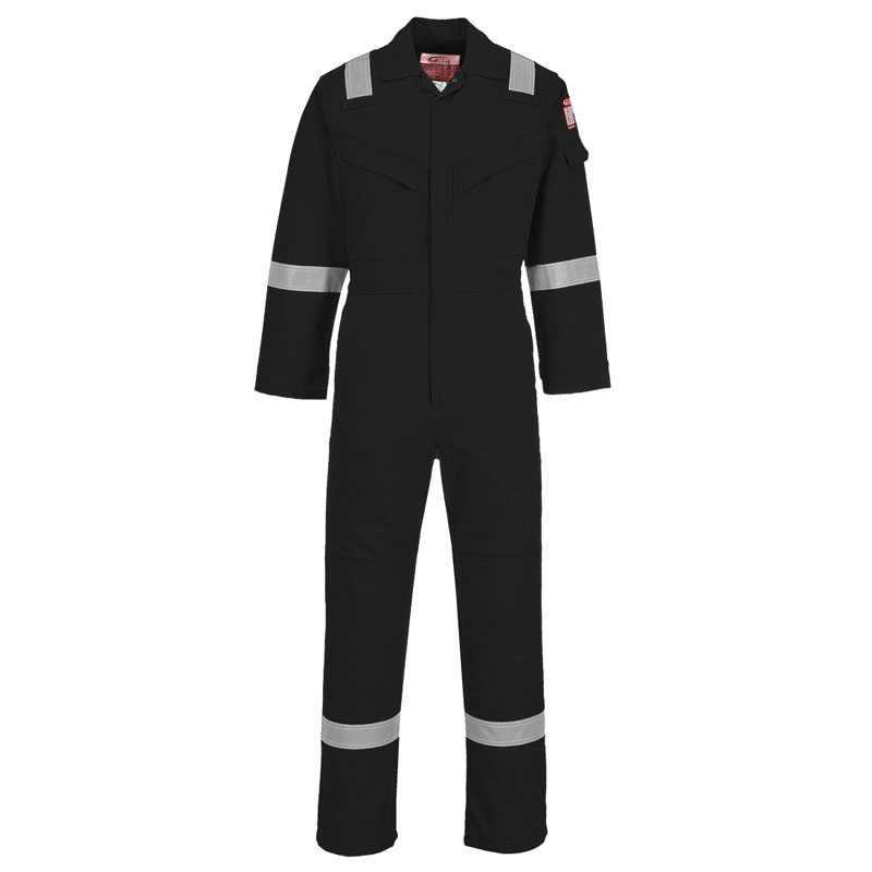 Flame Resistant Super Light Weight Anti-Static Coverall 210g - Black - L R