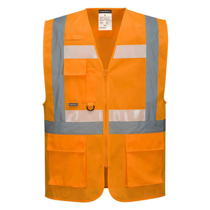 Glowtex Ezee Zip Executive Vest - Orange - L R
