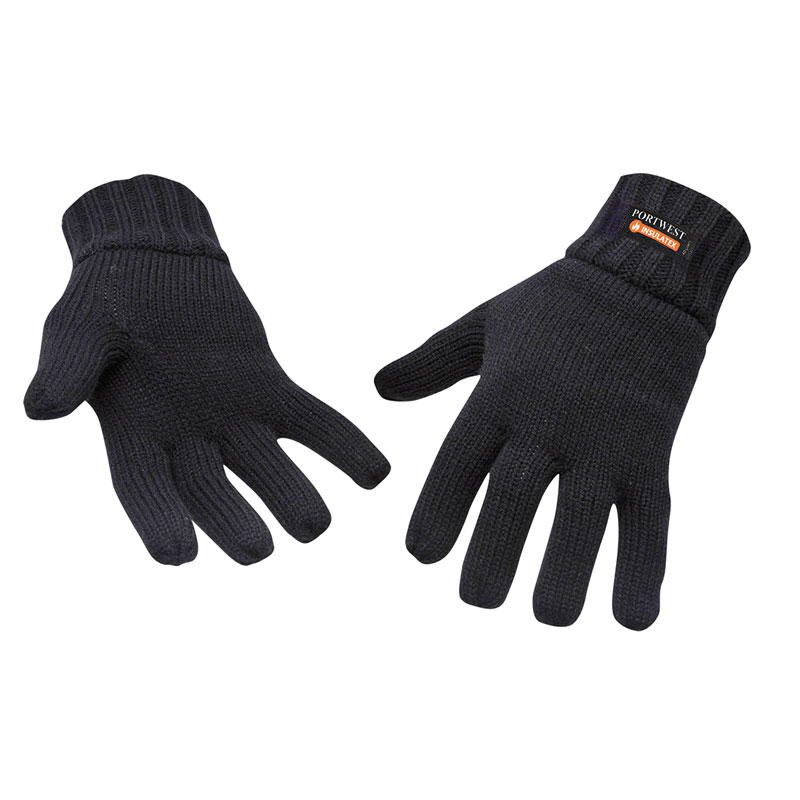 Knit Glove Insulatex Lined - Black -  R