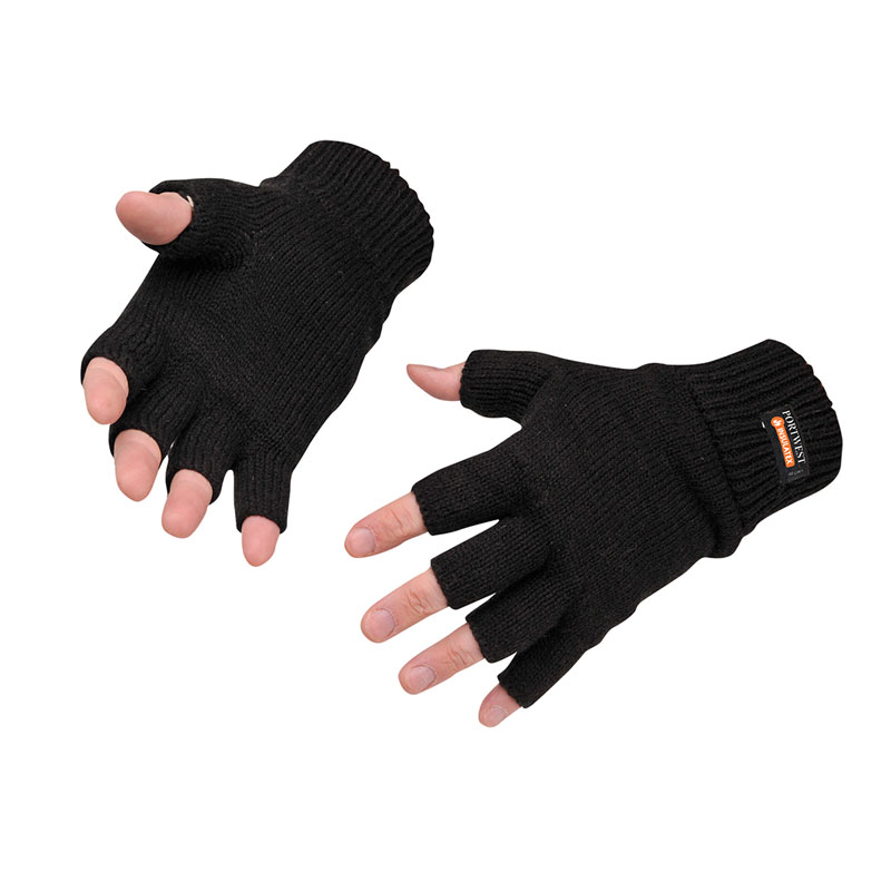 Fingerless Knit Insulatex Glove - Black -  R