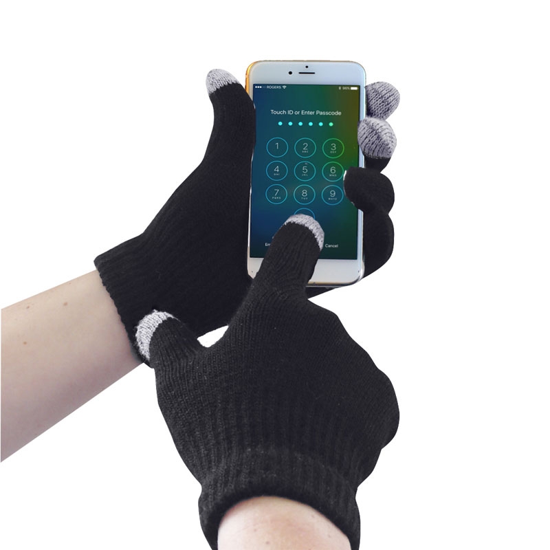Touchscreen Knit Glove - Black - L/XL R