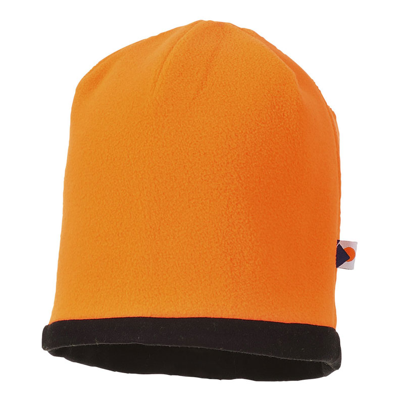 Reversible Hi-Vis Beanie Hat - Orange/Black -  R