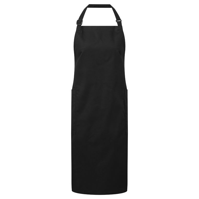 Recycled polyester and cotton bib apron, organic and Fairtrade certified
