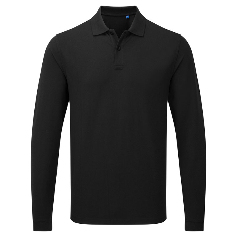 Unisex long sleeve polo shirt, powered by HeiQ Viroblock