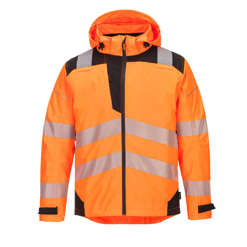 PW3 Extreme Breathable Rain Jacket - Orange/Black - L R