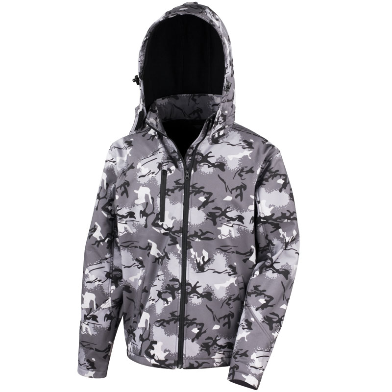 Camo TX performance hooded softshell jacket