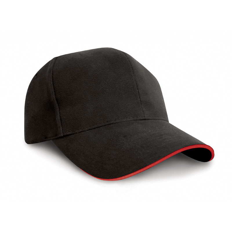Pro-style heavy cotton cap with sandwich peak